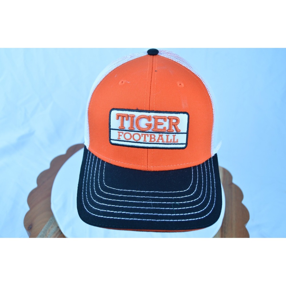 Tiger Football - Orange Trucker Hat Snapback Mesh Back Cap